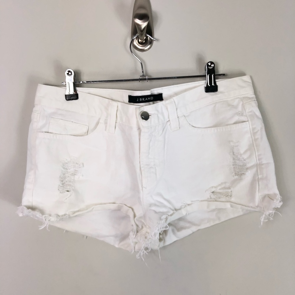 J Brand Vixen White Cut Off Denim Shorts 239